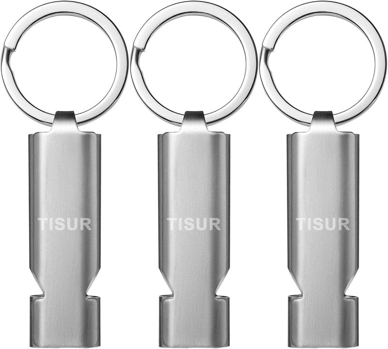 TISUR صفارات الطوارئ العالية، 130db+ صفارة إنقاذ للسلامة مع سلسلة مفاتيح للنجاة، للتخييم والمشي مع الكلاب - Image 1